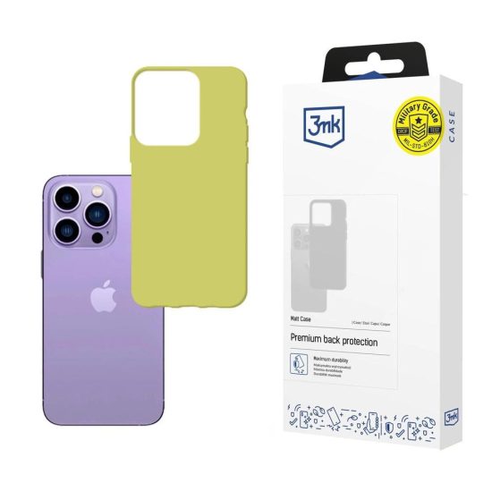 iPhone 14 Pro Max Tok - 3mk Matt Case - Sárga