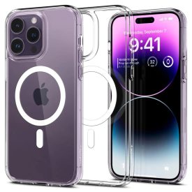 iPhone 14 Pro Max Tok - Spigen Ultra Hybrid MagFit - Átlátszó-Fehér   iPhone 14 Pro Max Tok - Spigen Ultra Hybrid MagFit - Átlátszó-Fehér