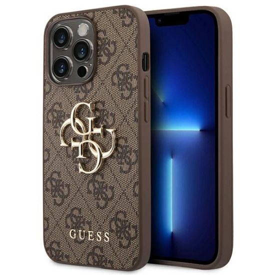 iPhone 14 Pro Max Tok - Guess 4G Big Metal Logo - Barna