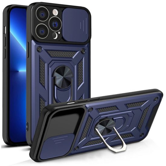 iPhone 13 Pro Tok - Hybrid Armor Camshield - Kék