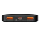 Baseus Power Bank 10000mAh 20W - Bipow - 2xUSB + 1xUSB-C - Fekete
