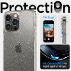 iPhone 14 Pro Max Tok - Spigen Liquid Crystal Glitter - Átlátszó-Ezüst
