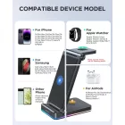 Joyroom 3in1 Indukciós Töltő Apple Készülékekhez 15W - Fekete