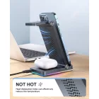 Joyroom 3in1 Indukciós Töltő Apple Készülékekhez 15W - Fekete