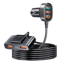   Joyroom JR-CL03 Pro Autós Töltő 5xUSB 45W - 1.5m Hosszabbító Kábellel