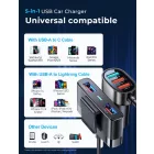 Joyroom JR-CL03 Pro Autós Töltő 5xUSB 45W - 1.5m Hosszabbító Kábellel
