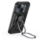 iPhone 14 Plus Tok - Joyroom Dual Hinge - Ütésálló, Tartógyűrűvel - Fekete
