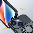 iPhone 14 Plus Tok - Joyroom Dual Hinge - Ütésálló, Tartógyűrűvel - Fekete