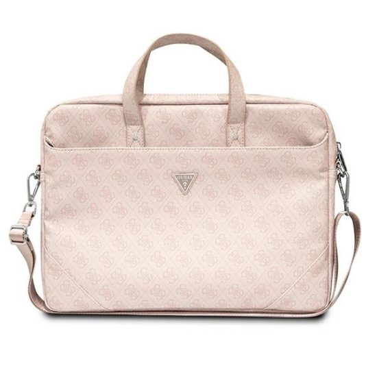 Guess Saffiano 4G Triangle Logo Laptop Táska 16" - Pink