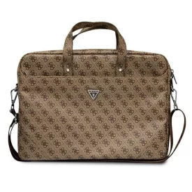   Guess Saffiano 4G Triangle Logo Laptop Táska 16" - Barna