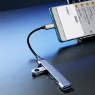 Dudao USB-C HUB 4in1 - 4x USB-A (3x USB2.0 + 1x USB3.0)