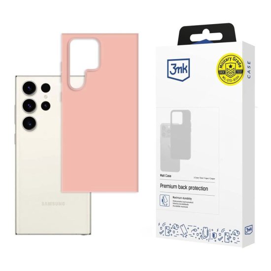 Samsung Galaxy S23 Ultra Tok - 3mk Matt Case - Pink