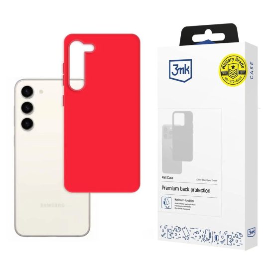 Samsung Galaxy S23+ Plus Tok - 3mk Matt Case - Piros