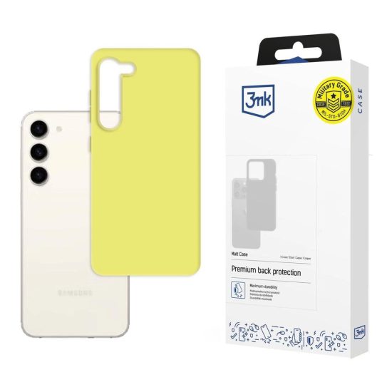 Samsung Galaxy S23+ Plus Tok - 3mk Matt Case - Sárga