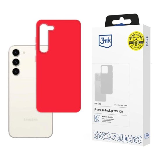 Samsung Galaxy S23 5G Tok - 3mk Matt Case - Piros