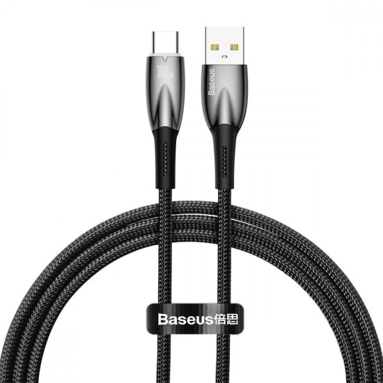 Baseus Glimmer USB-A - USB-C Kábel - 1m 6A 100W - Fekete