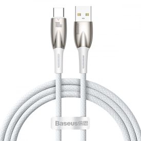 Baseus Glimmer USB-A - USB-C Kábel - 1m 6A 100W - Fehér Baseus Glimmer USB-A - USB-C Kábel - 1m 6A 100W - Fehér