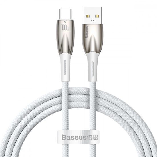 Baseus Glimmer USB-A - USB-C Kábel - 1m 6A 100W - Fehér