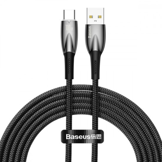 Baseus Glimmer USB-A - USB-C Kábel - 2m 6A 100W - Fekete