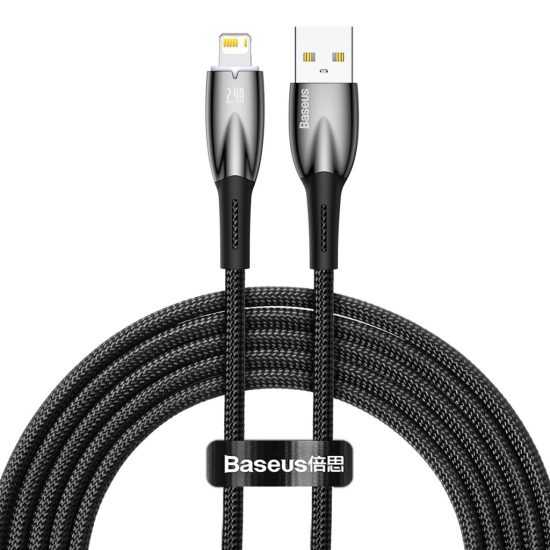 Baseus Glimmer USB-A - Lightning Kábel - 2m 2.4A - Fekete