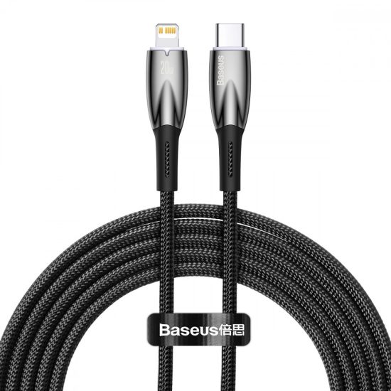 Baseus Glimmer USB-C - Lightning Kábel - 2m 20W - Fekete