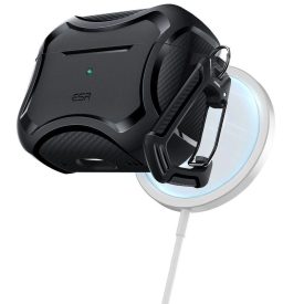 AirPods Pro 1 / 2 Tok - ESR Cyber Tough Case Halolock - Fekete   AirPods Pro 1 / 2 Tok - ESR Cyber Tough Case Halolock - Fekete