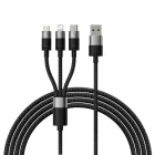 Baseus StarSpeed 3in1 USB-A - USB-C + micro + Lightning Kábel - 1.2m 3.5A - Fekete