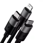 Baseus StarSpeed 3in1 USB-A - USB-C + micro + Lightning Kábel - 1.2m 3.5A - Fekete