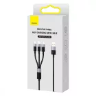Baseus StarSpeed 3in1 USB-A - USB-C + micro + Lightning Kábel - 1.2m 3.5A - Fekete