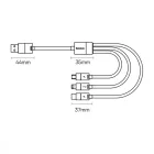 Baseus StarSpeed 3in1 USB-A - USB-C + micro + Lightning Kábel - 1.2m 3.5A - Fekete