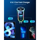 Joyroom JR-CL21 Autós Töltő 4in1 USB + 2xUSB-C + Szivargyújtó - 150W - Fekete