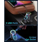 Joyroom JR-CL21 Autós Töltő 4in1 USB + 2xUSB-C + Szivargyújtó - 150W - Fekete