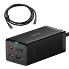 Baseus GaN5 Pro Töltő HUB - 2x USB-C + USB-A + HDMI + 1m USB4 C-C Kábel - Fekete