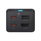 Baseus GaN5 Pro Töltő HUB - 2x USB-C + USB-A + HDMI + 1m USB4 C-C Kábel - Fekete