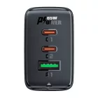 Acefast A41 Hálózati Gyorstöltő 65W - 2xUSB-C + USB-A GaN - Fekete