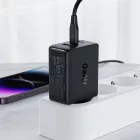 Acefast A41 Hálózati Gyorstöltő 65W - 2xUSB-C + USB-A GaN - Fekete