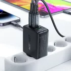 Acefast A41 Hálózati Gyorstöltő 65W - 2xUSB-C + USB-A GaN - Fekete
