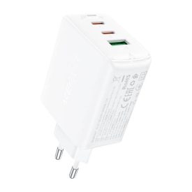Acefast A41 Hálózati Gyorstöltő 65W - 2xUSB-C + USB-A GaN - Fehér   Acefast A41 Hálózati Gyorstöltő 65W - 2xUSB-C + USB-A GaN - Fehér