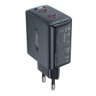 Acefast A49 GaN Hálózati Töltő 35W - 2xUSB-C - Fekete