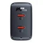 Acefast A49 GaN Hálózati Töltő 35W - 2xUSB-C - Fekete