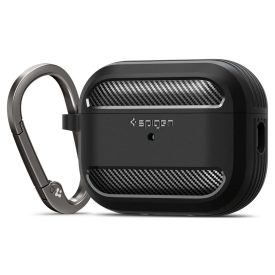 Airpods Pro 1 / 2 Tok - Spigen Rugged Armor - Fekete Airpods Pro 1 / 2 Tok - Spigen Rugged Armor - Fekete