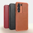 Samsung Galaxy S23+ Plus Tok - Nillkin Qin Pro Leather - Barna