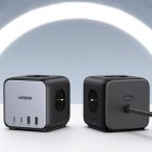 Ugreen CD268 Cube Hálózati Töltő 65W - 2x USB + 2x USB-C + 3x AC Aljzat - Fekete