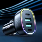 Joyroom JR-CL29 Autós Töltő 70W - 2x USB + 2x USB-C - Fekete