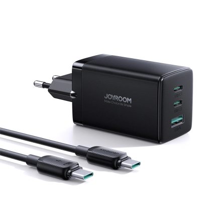 Joyroom TCG01 GaN Ultra Hálózati Töltő 65W - USB-A + 2x USB-C + 1.2m 100W USB-C Kábel