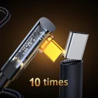 Joyroom USB-A - USB-C Right Angled Kábel - 1.2m 3A - Fekete