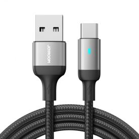 Joyroom USB-A - USB-C A10 Kábel - 1.2m 3A - Fekete Joyroom USB-A - USB-C A10 Kábel - 1.2m 3A - Fekete