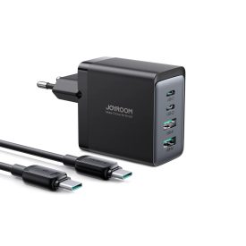 Joyroom GaN Hálózati Töltő 67W - 2xUSB-A + 2xUSB-C + 1.2m C-C Kábel   Joyroom GaN Hálózati Töltő 67W - 2xUSB-A + 2xUSB-C + 1.2m C-C Kábel