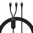 Baseus Flash 2 2in1 USB-C - 2x USB-C Kábel - 1.5m 100W - Fekete