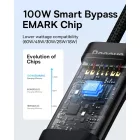 Baseus Flash 2 2in1 USB-C - 2x USB-C Kábel - 1.5m 100W - Fekete
